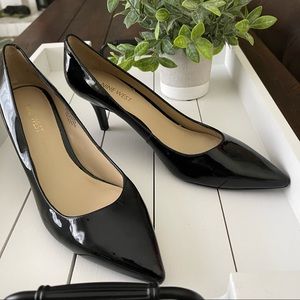 NWOT Nine West Arlene Pointy Toe Pumps Black Patent Leather 8M